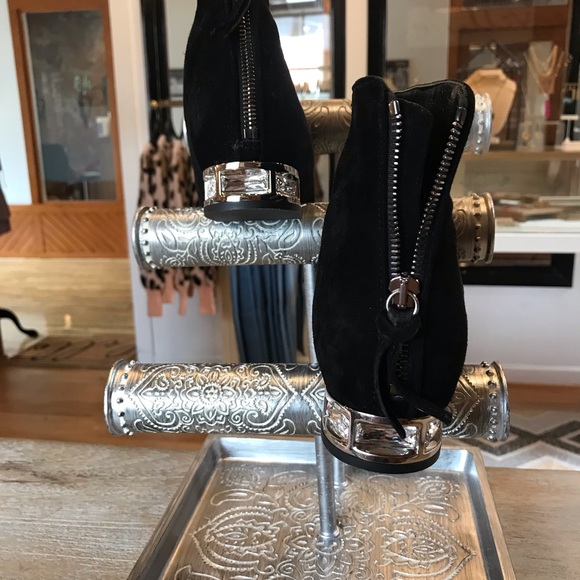 Miu Miu Luxe Italian Black Suede Ankle Boots, Size 37, EUC - Picture 3 of 13